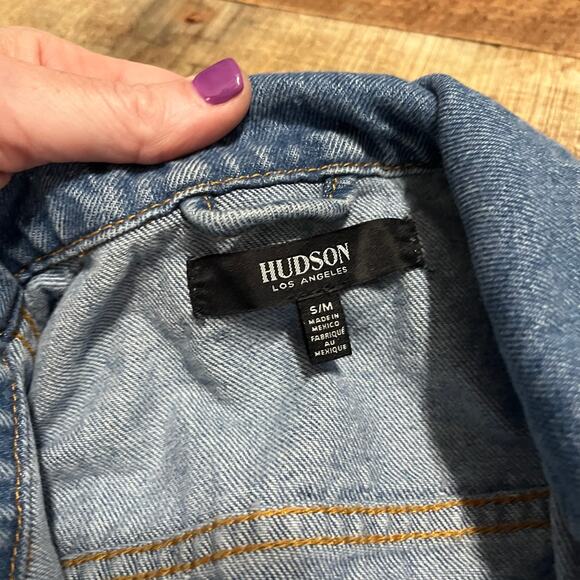 Hudson | Classic Women's Medium Wash Denim Trucker Jean Jacket Sz S/M - Picture 5 of 5